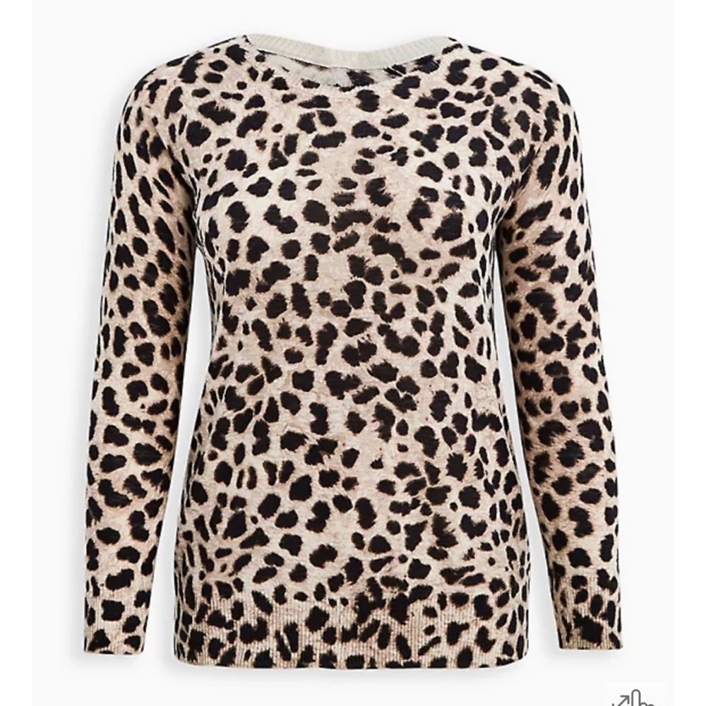 NWT - Torrid Raglan Leopard Sweater - 1X